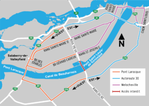 Information sur les déviations pour pont Saint-Louis-de-Gonzague